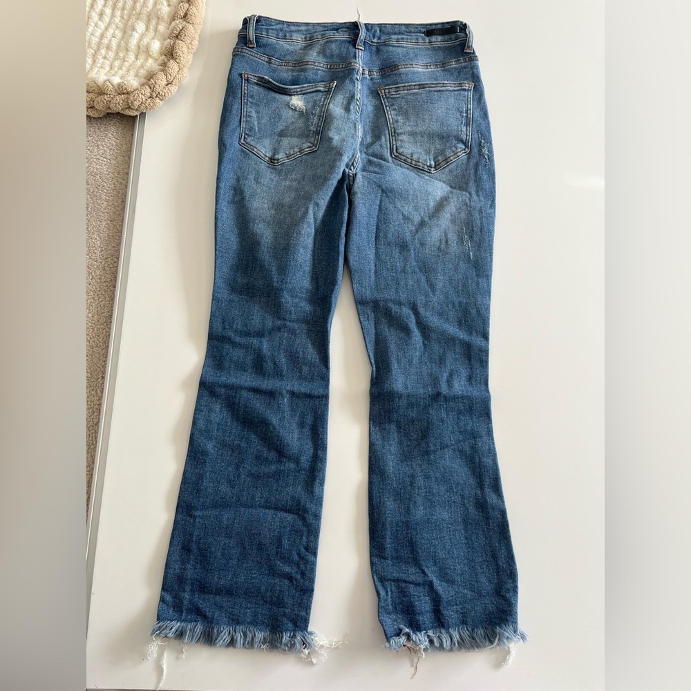 RISEN Distressed Blue Straight Leg Jeans - Picture 7 of 8